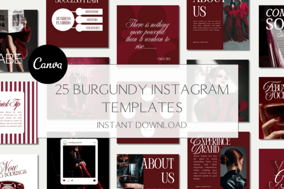 25 Burgundy Instagram Templates for a Curated Feed