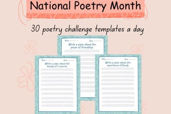 30 Poetry Challenge Templates a Day: Spark Creativity
