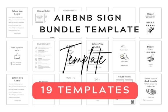Airbnb Sign Bundle Templates - Volume 1