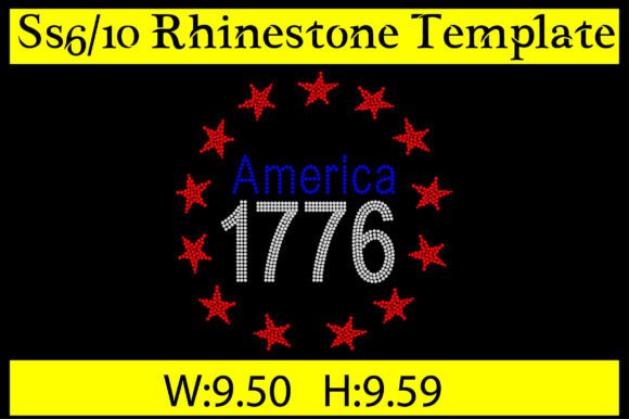 America 1776 Rhinestone Templates: A Rare Patriotic Design Asset