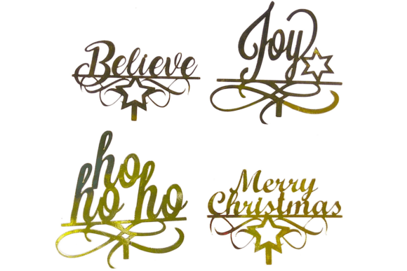 Christmas Cake Toppers: 4 SVG Templates for Festive Crafting
