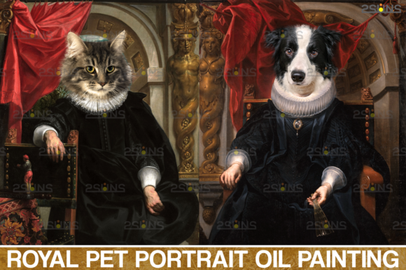 Create Majestic Art with Royal Pet Portrait Templates Vol.7