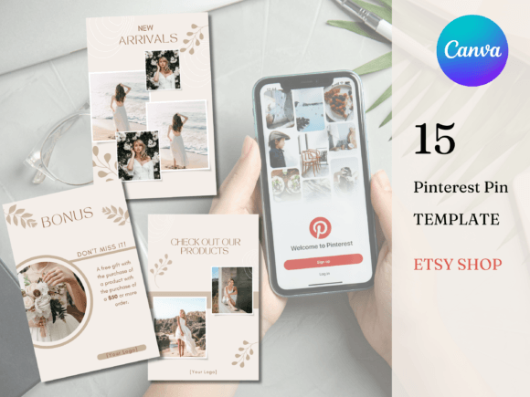 Effortless Boho Style: Canva Templates for Pinterest