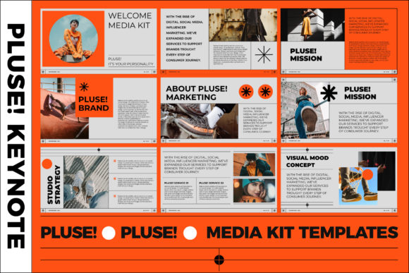 PLUSE! Media Kit Keynote Templates: A Modern Design Toolkit