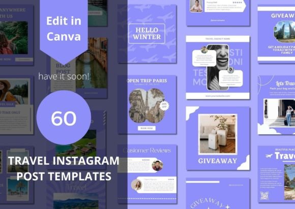 Stop Scrolling: 60 Travel Social Media Canva Templates