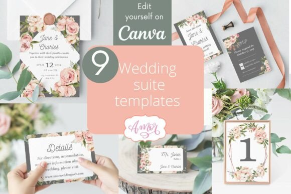 Timeless Floral Wedding Canva Templates for Your Day